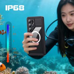Samsung Galaxy S26 Ultra Uyumlu Su Geçirmez Kılıf MagSafe IP68 Waterproof Anti Shock Anti Dust Kapak