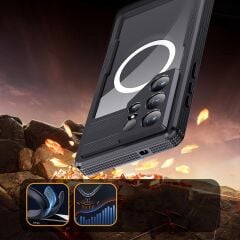 Samsung Galaxy S26 Ultra Uyumlu Su Geçirmez Kılıf MagSafe IP68 Waterproof Anti Shock Anti Dust Kapak