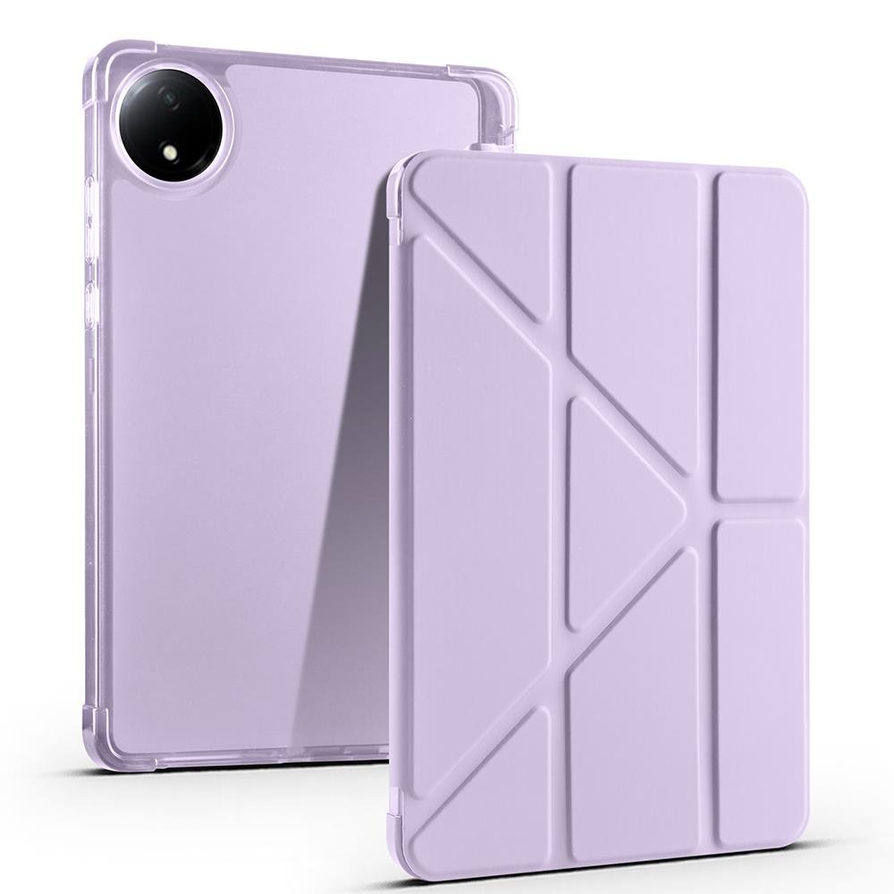 Redmi Pad SE 8.7 uyumlu Kılıf Kalem Bölmeli Tri Folding Standlı Arkası Silikon Uyku Modlu Lila