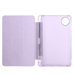 Redmi Pad SE 8.7 uyumlu Kılıf Kalem Bölmeli Tri Folding Standlı Arkası Silikon Uyku Modlu Lila