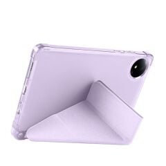Redmi Pad SE 8.7 uyumlu Kılıf Kalem Bölmeli Tri Folding Standlı Arkası Silikon Uyku Modlu Lila