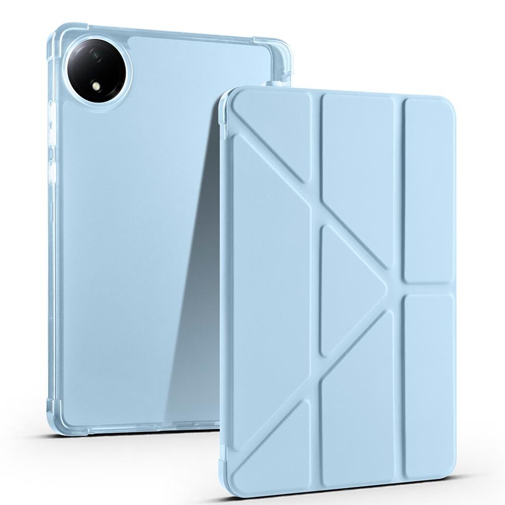 Redmi Pad SE 8.7 uyumlu Kılıf Kalem Bölmeli Tri Folding Standlı Arkası Silikon Uyku Modlu Mavi
