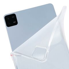 Xiaomi Pad 6 11'' 2023 Uyumlu Şeffaf Silikon Kılıf Esnek TPU Kapak Arkası Buzlu Tablet Kılıfı