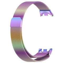 Xiaomi Smart Band 8 uyumlu Mıknatıslı Hasır Metal Örgü Kordon Özel Pim Tasarımı Milanese Kayış Gold