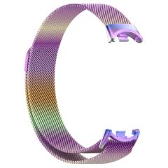 Xiaomi Smart Band 8 uyumlu Mıknatıslı Hasır Metal Örgü Kordon Özel Pim Tasarımı Milanese Kayış Gold