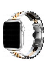 Apple Watch 10 46 mm uyumlu Metal Kordon Rolex Style Kayış Jubilee Bilezik