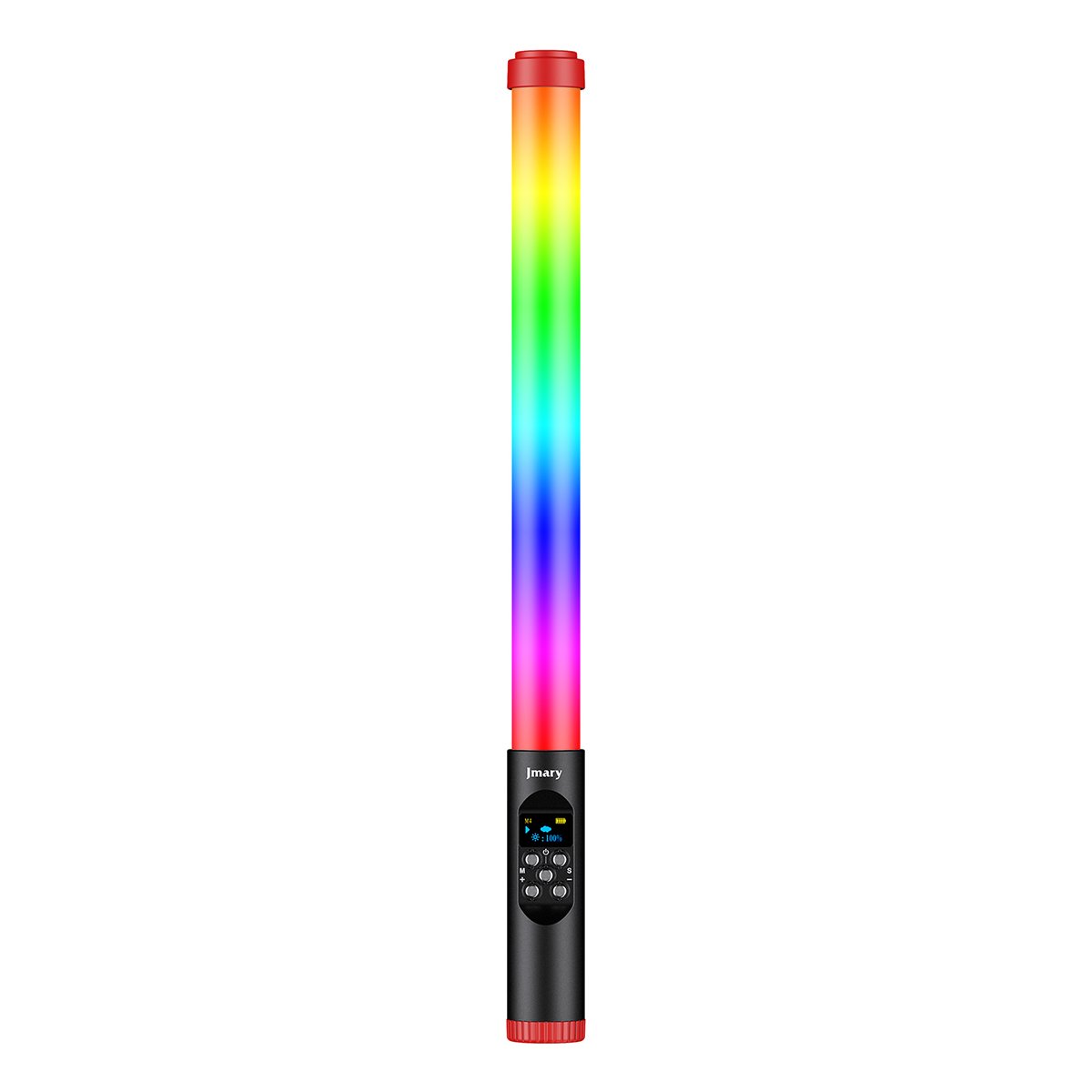 Jmary FM-128RGB OLED Ekran Göstergeli RGB Led Işıklı Su Geçirmez Aydınlatma Çubuğu Siyah