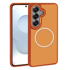 Galaxy S26 uyumlu MagSafe Kılıf Metal Kamera Çerçeveli Silikon Kenarlı Darbe Emici Kapak