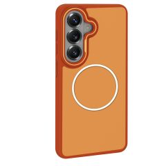 Galaxy S26 uyumlu MagSafe Kılıf Metal Kamera Çerçeveli Silikon Kenarlı Darbe Emici Kapak