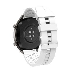 Amazfit GTR 2e 47 mm Uyumlu Silikon Kordon Spor Tasarım Premium Spor Kayış Beyaz