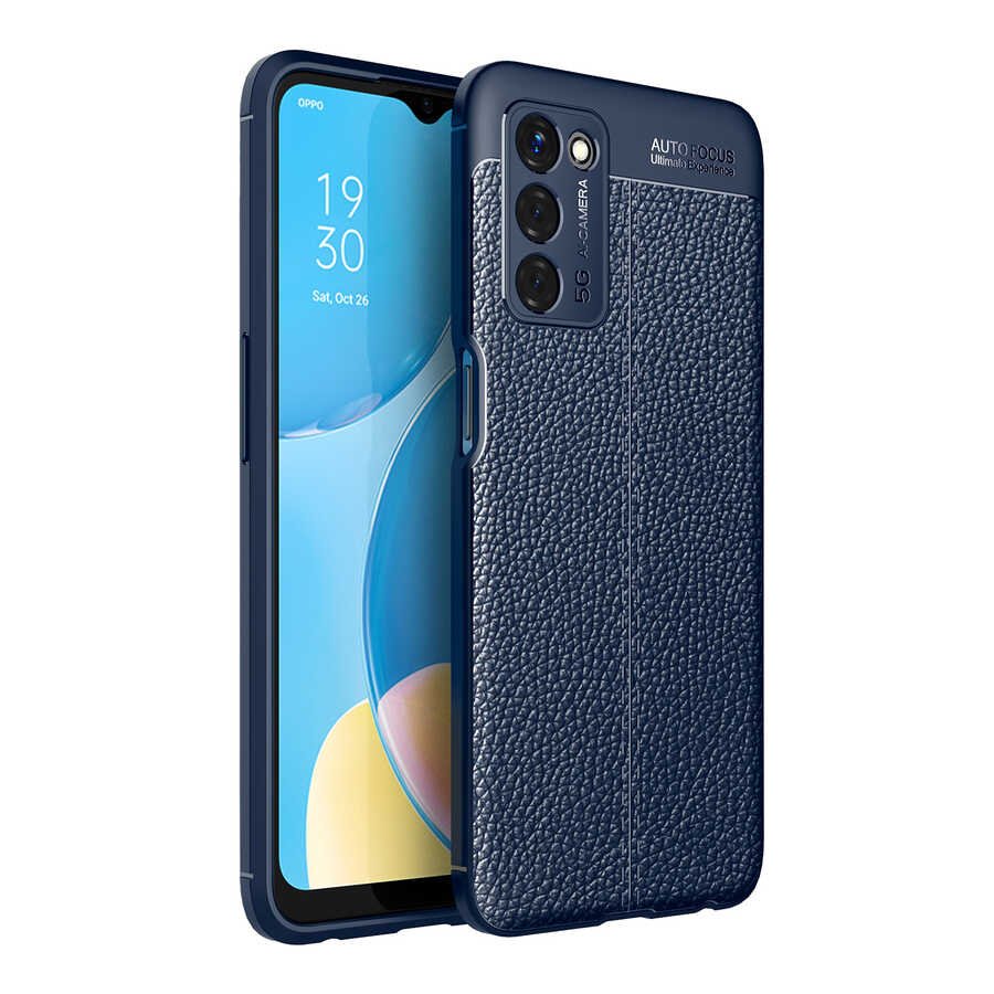 Oppo A55 5G Kılıf Zore Niss Silikon Kapak Lacivert