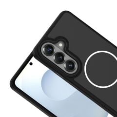 Galaxy S26 Plus uyumlu MagSafe Kılıf Metal Kamera Çerçeveli Silikon Kenarlı Darbe Emici Kapak