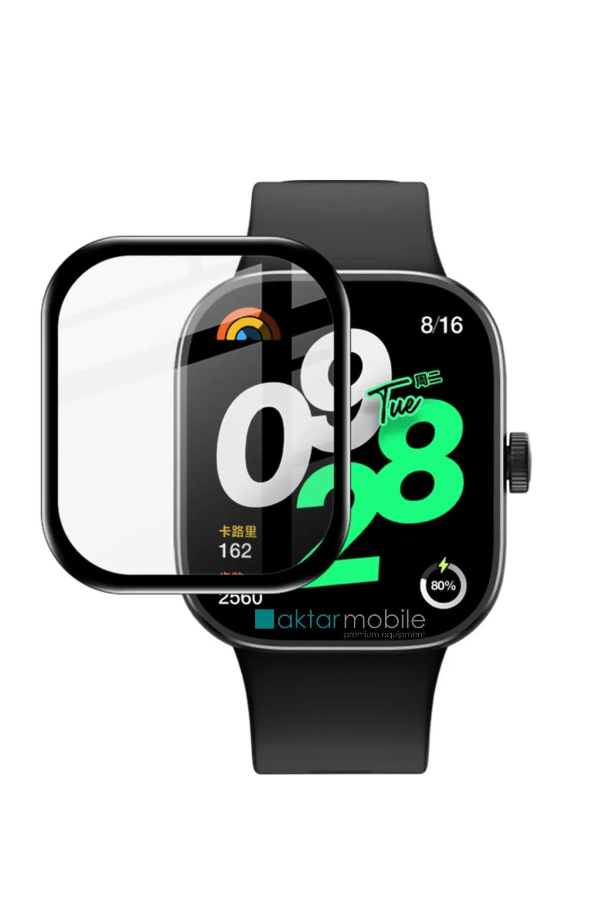 Xiaomi Redmi Watch 4 uyumlu Ekran Koruyucu 3D Tam Kapatan Kavisli PPMA Nano Cam