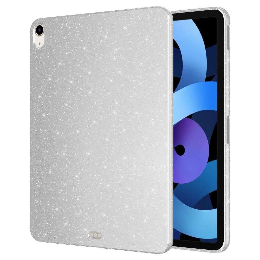 iPad Air 4. 5. Nesil 10.9'' uyumlu Simli Silikon Kılıf Işıltılı Parlak Kapak Esnek TPU Gümüş