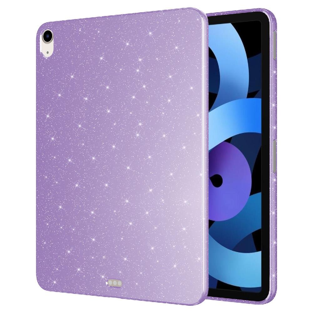 iPad Air 4. 5. Nesil 10.9'' uyumlu Simli Silikon Kılıf Işıltılı Parlak Kapak Esnek TPU Lila