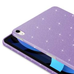 iPad Air 4. 5. Nesil 10.9'' uyumlu Simli Silikon Kılıf Işıltılı Parlak Kapak Esnek TPU Lila