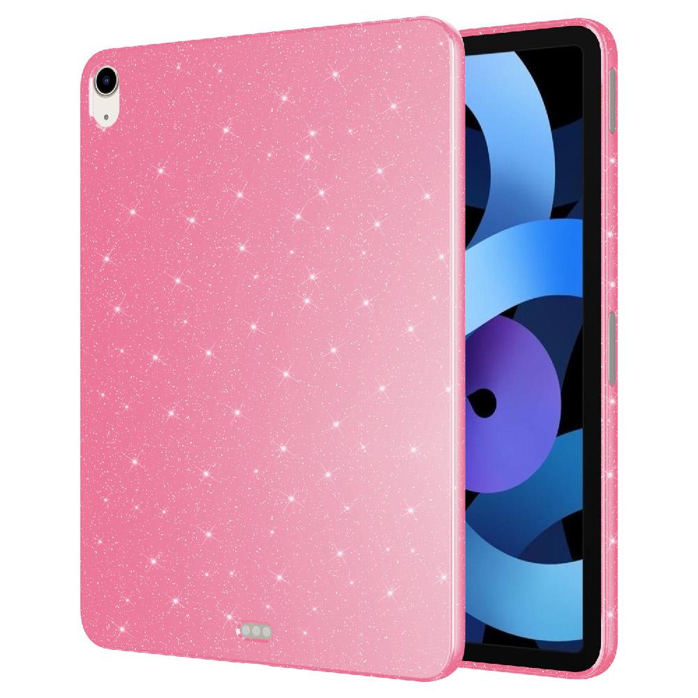 iPad Air 4. 5. Nesil 10.9'' uyumlu Simli Silikon Kılıf Işıltılı Parlak Kapak Esnek TPU Pembe