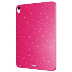 iPad Air 4. 5. Nesil 10.9'' uyumlu Simli Silikon Kılıf Işıltılı Parlak Kapak Esnek TPU Koyu Pembe
