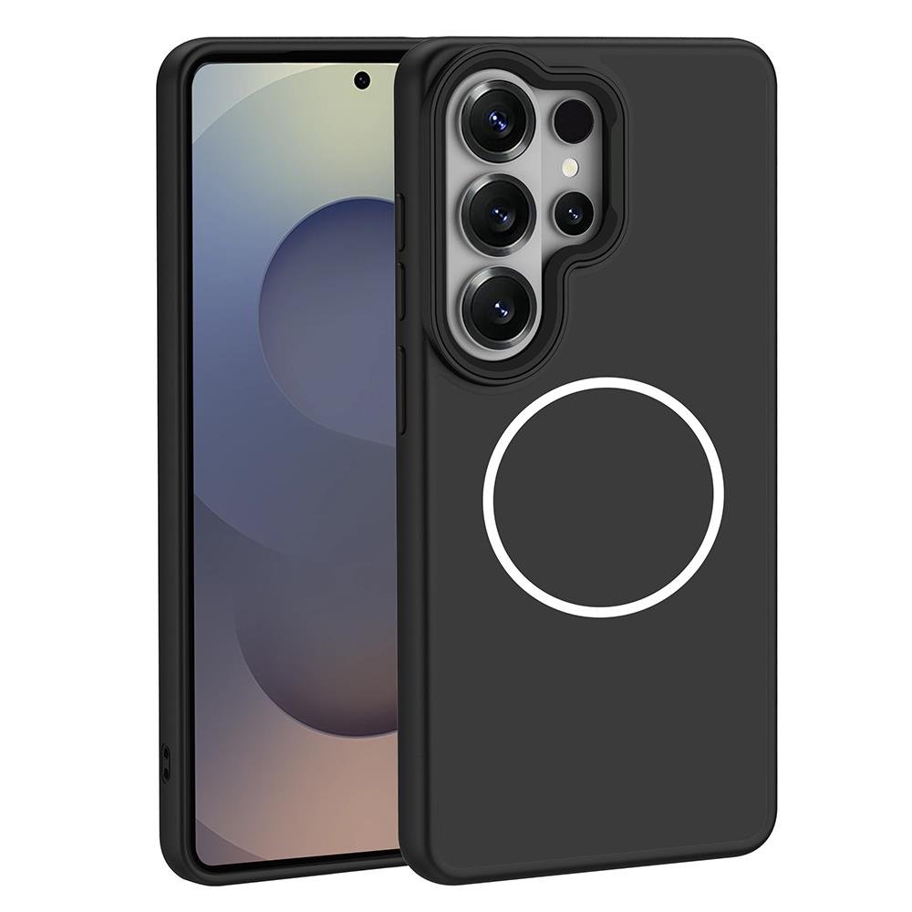 Galaxy S26 Ultra uyumlu MagSafe Kılıf Metal Kamera Çerçeveli Silikon Kenarlı Darbe Emici Kapak