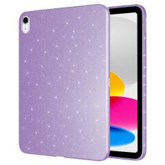 iPad 10. Nesil 2022 10.9'' uyumlu Simli Silikon Kılıf Işıltılı Parlak Kapak Esnek TPU Lila