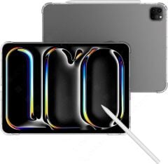 iPad Pro 13 M4 2024 uyumlu Şeffaf Silikon Kılıf Anti Shock Koruyucu Kapak Darbe Emici Tablet Kılıfı