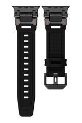 Apple Watch 7 8 9 45 mm uyumlu Titanyum Aksamlı Silikon Kordon Luxury Premium Kayış