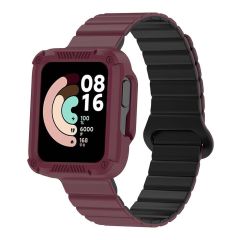 Mi Watch Lite / Redmi Watch 2 Lite uyumlu Magnetik Silikon Kordon & Kasa Koruma 2 in 1 Premium Kayış