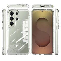 Galaxy S26 Ultra uyumlu Şeffaf Kılıf Silikon Kapak Yükseltilmiş Kenarlar Darbe Emici Ultra Koruma