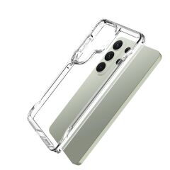 Galaxy S26 Ultra uyumlu Şeffaf Kılıf Silikon Kapak Yükseltilmiş Kenarlar Darbe Emici Ultra Koruma