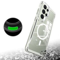 Galaxy S26 Ultra uyumlu Şeffaf MagSafe Kılıf Silikon Kapak Yükseltilmiş Kenarlar Darbe Emici Koruma