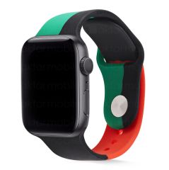 Apple Watch 10 42 mm uyumlu Silikon Kordon Black Unity Spor Kayış