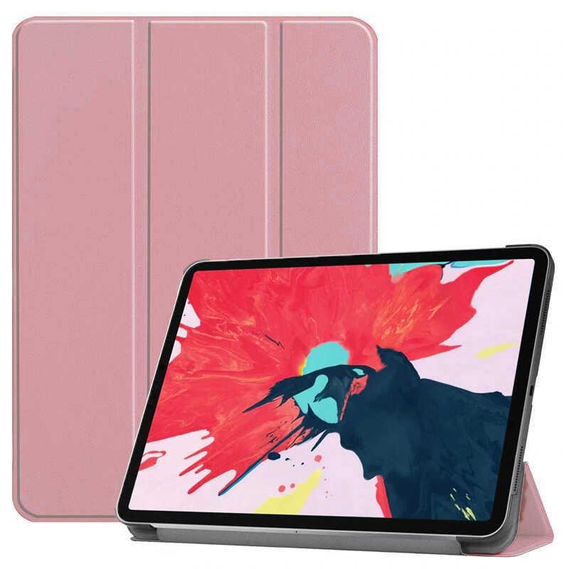Apple iPad Pro 11 2021 3. Nesil Kılıf Smart Cover Tablet Kılıfı Standlı Akıllı Kapak Rose Gold