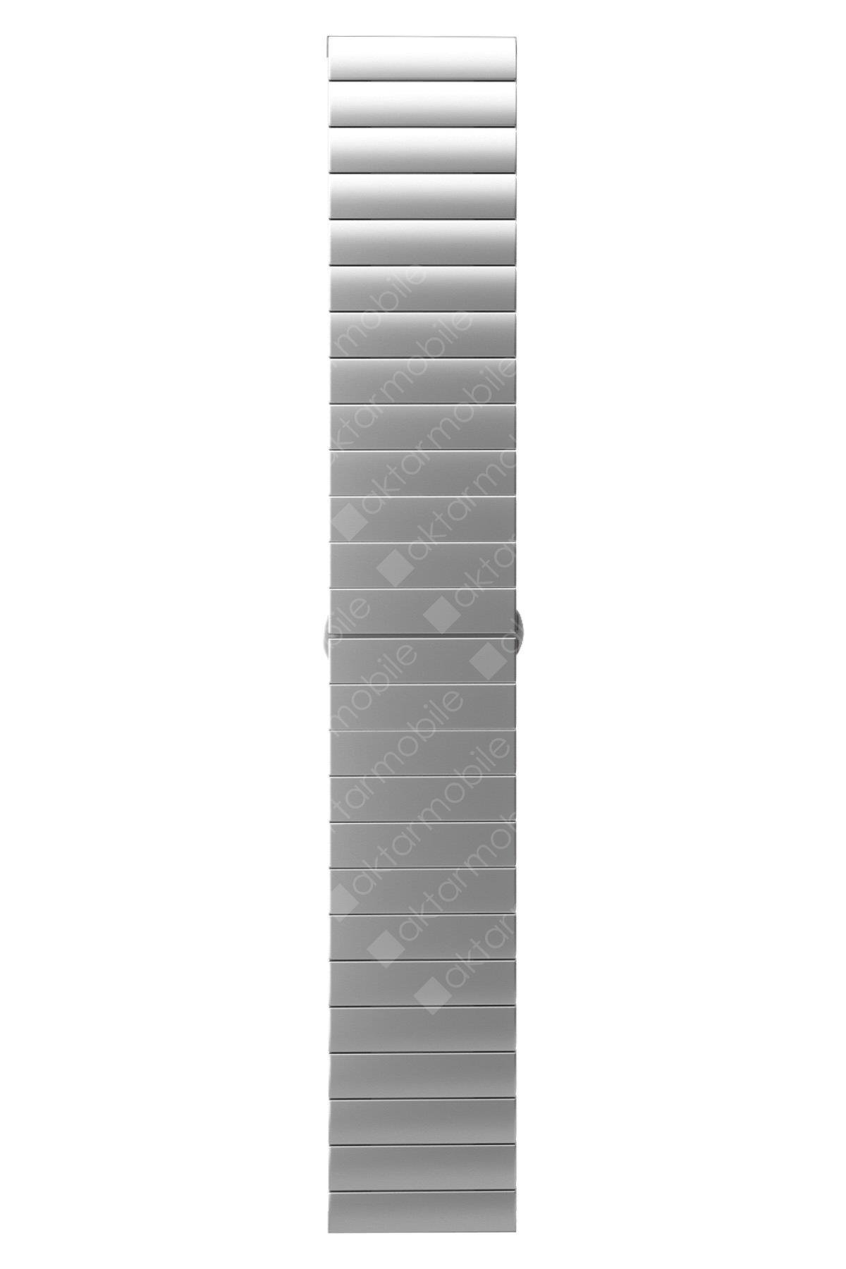 Apple Watch 10 46 mm uyumlu Metal Kordon Premium Paslanmaz Çelik Kayış Gümüş