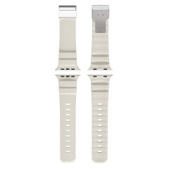 Apple Watch 7 8 9 45 mm Uyumlu Silikon Kordon Ayarlanabilir Klipsli Metal Tokalı Kayış