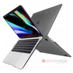 MacBook Air M2 13.6'' 2022 A2681 uyumlu Kılıf Karbon Fiber Desenli Koruyucu Kapak Transpan Tasarım