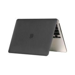 MacBook Air M2 13.6'' 2022 A2681 uyumlu Kılıf Karbon Fiber Desenli Koruyucu Kapak Transpan Tasarım