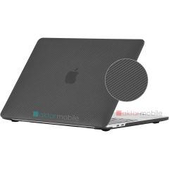 MacBook Air M2 13.6'' 2022 A2681 uyumlu Kılıf Karbon Fiber Desenli Koruyucu Kapak Transpan Tasarım