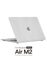 MacBook Air M2 13.6'' 2022 A2681 uyumlu Kılıf Karbon Fiber Desenli Koruyucu Kapak Transpan Tasarım