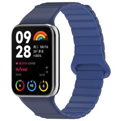 Redmi Watch 4 / Mi Band Pro 8 uyumlu Magnetik Silikon Kordon & Kasa Koruma 2 in 1 Premium Kayış Lacivert