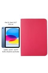 Apple iPad 10. Nesil 2022 10.9'' Kılıf Dönebilen Standlı Smart Uyku Modlu PU Deri Kapaklı Tablt Klıfı Pembe