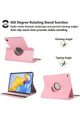 Apple iPad 10. Nesil 2022 10.9'' Kılıf Dönebilen Standlı Smart Uyku Modlu PU Deri Kapaklı Tablt Klıfı Açık Pembe