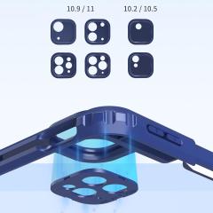 iPad Pro 11 2. Nesil 2020 Uyumlu 360° Dönen Standlı Kılıf Kalem Bölmeli Premium Arka Kapak Mavi