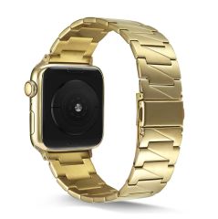 Apple Watch UItra 49 mm uyumlu Metal Kordon Geometrik Tasarım Çelik Kayış Gold