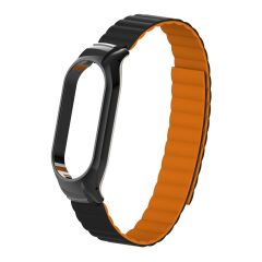 Mi Band 7 uyumlu Magnetik Silikon Kordon & Kasa Koruma 2 in 1 Çift Renkli Mıknatıslı Premium Kayış
