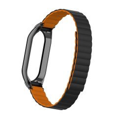 Mi Band 7 uyumlu Magnetik Silikon Kordon & Kasa Koruma 2 in 1 Çift Renkli Mıknatıslı Premium Kayış