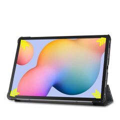 Samsung Galaxy Tab S7 FE LTE T737 Uyumlu Kılıf Standlı Akıllı Kapak Smart Cover Tablet Kılıfı Siyah