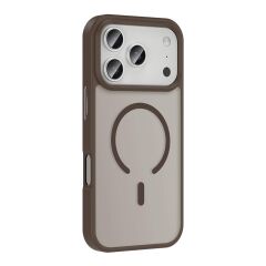 iPhone 17 Pro Max uyumlu MagSafe Kılıf Mat Arka Yüzey Darbe Emici Kapak Çöl Titanyum