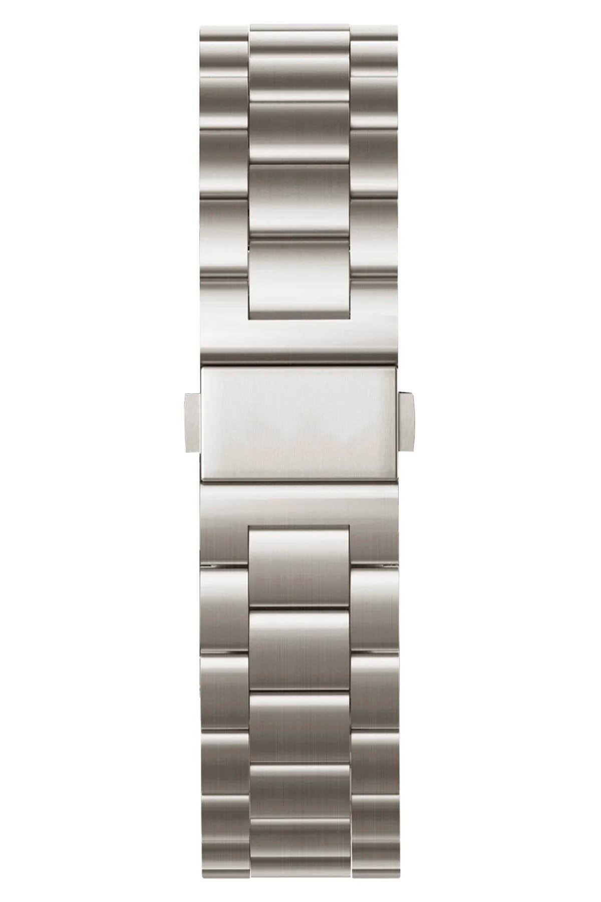 Apple Watch 8 45 mm uyumlu Metal Kordon Premium Paslanmaz Çelik Kayış Starlight