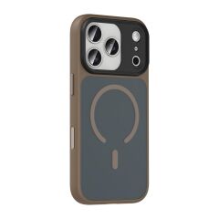 iPhone 17 Pro uyumlu MagSafe Kılıf Mat Arka Yüzey Kamera Çıkıntılı Darbe Emici Kapak Çöl Titanyum