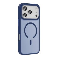 iPhone 17 Pro Max uyumlu MagSafe Kılıf Mat Arka Yüzey Darbe Emici Kapak Lacivert